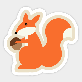 Squirrel with Acorn Sticker